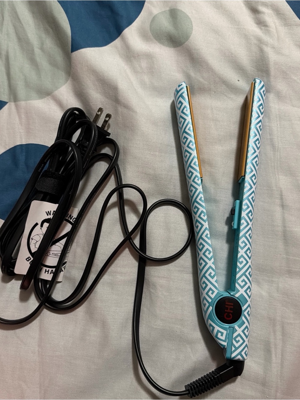 CHI Mini Ceramic Hair Straightener in Teal Pattern